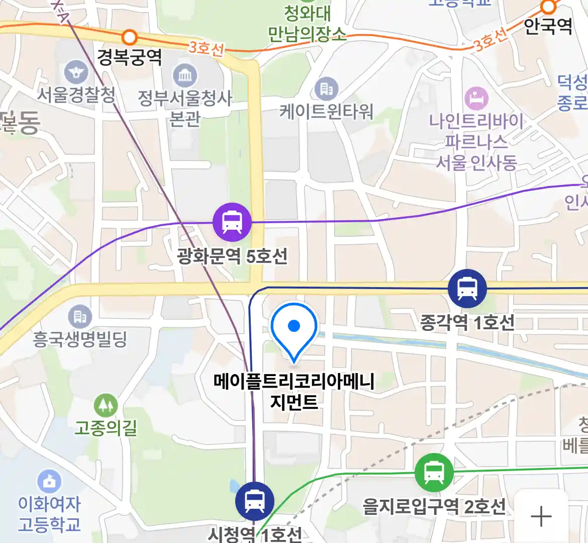 메이플트리코리아메니지먼트 위치